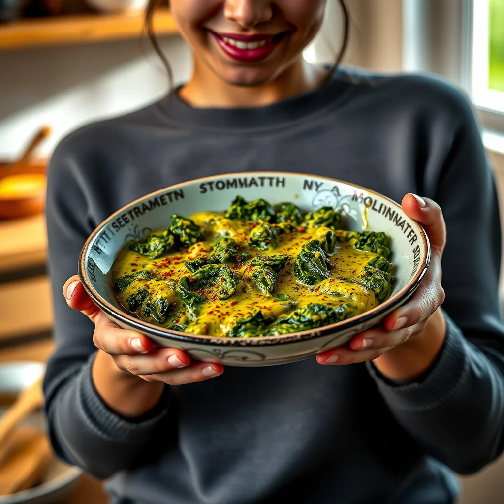 Spiced Creamed Spinach MALAI SAK – vegetarian recipe