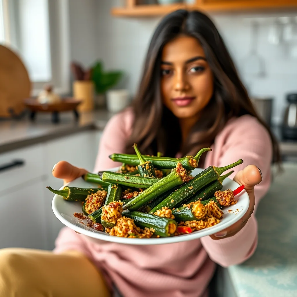 Pishimas Stuffed Okra BHARA BHINDI – vegetarian recipe