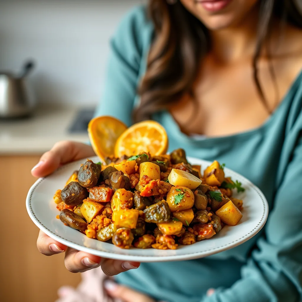 Char-Flavored Vegetable Medley with Crunchy Dal Badi SABJI B – vegetarian recipe