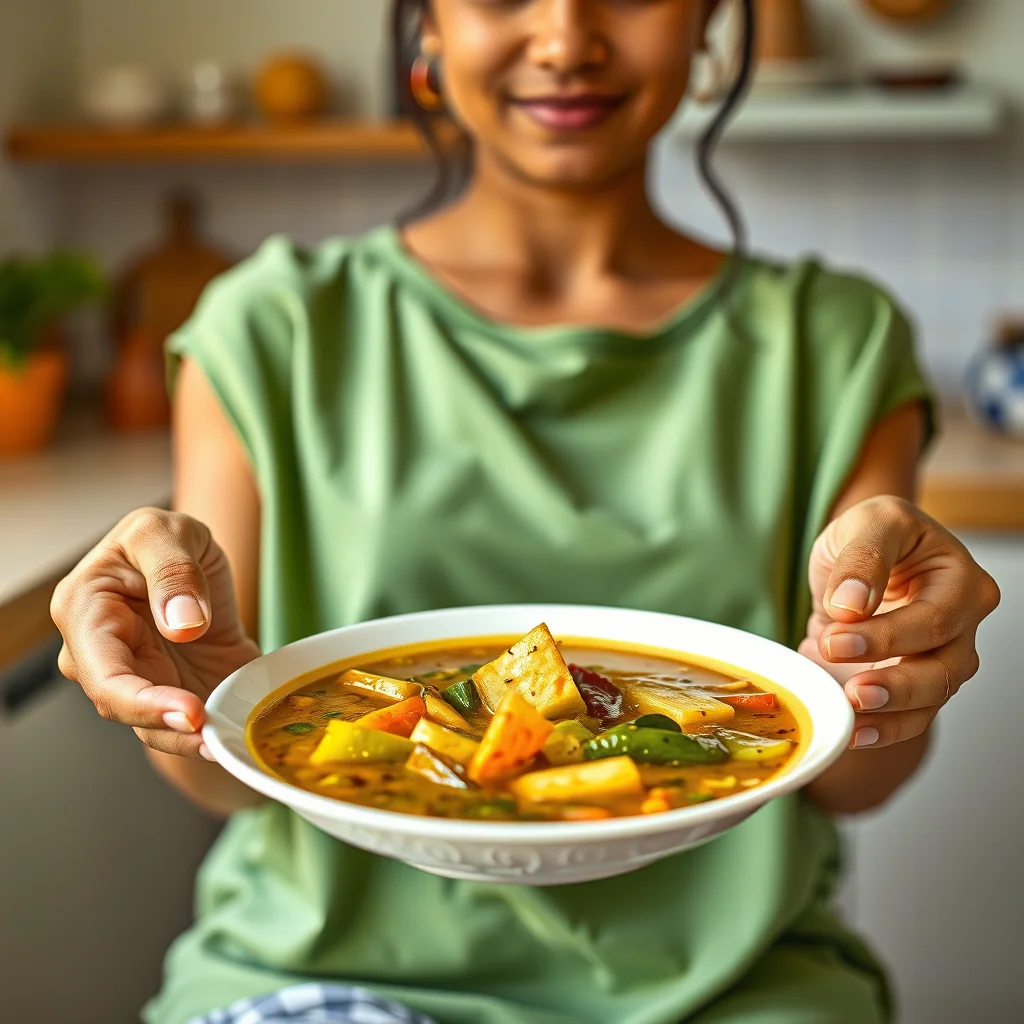Bitter Melon Vegetable Soup with Dal Badi DAL BADI SHUKTA – vegetarian recipe