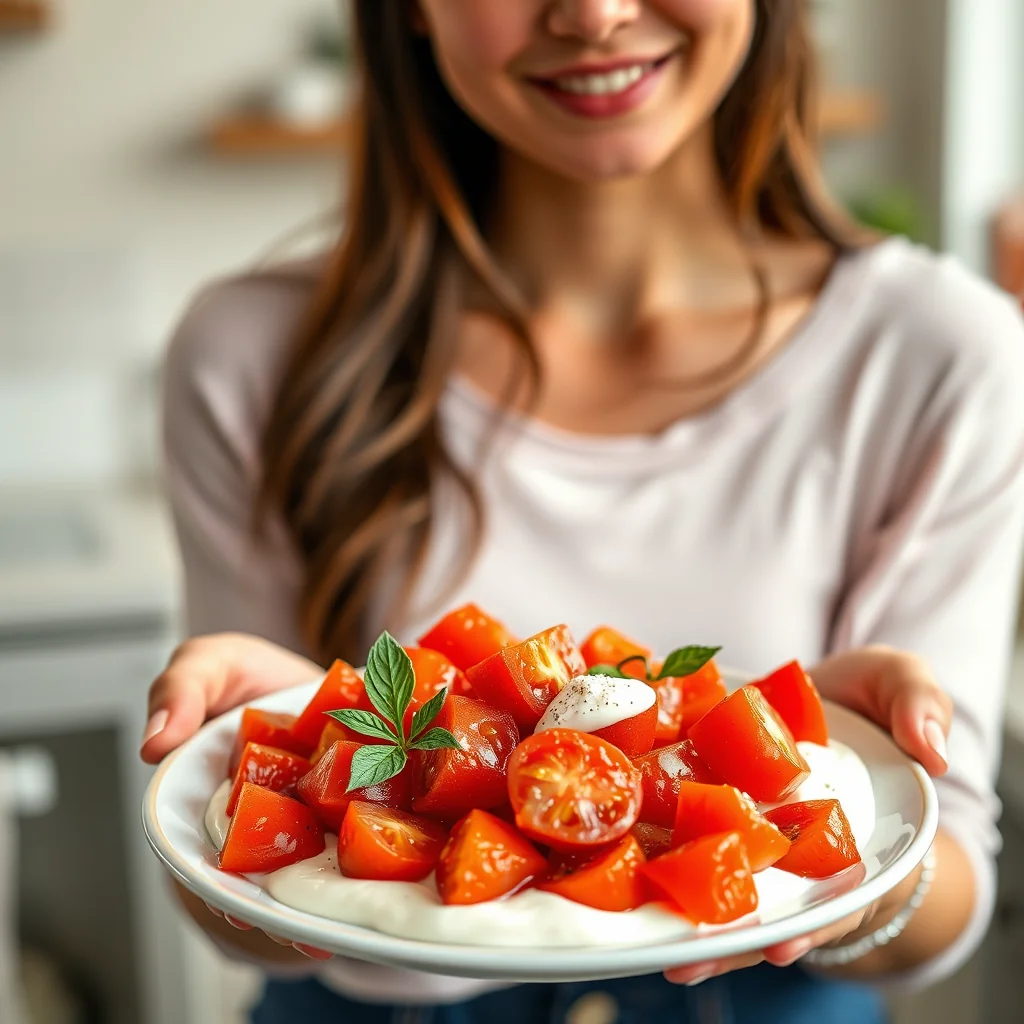 Tomatoes in Smooth Yogurt TAMATAR RAITA – vegetarian recipe