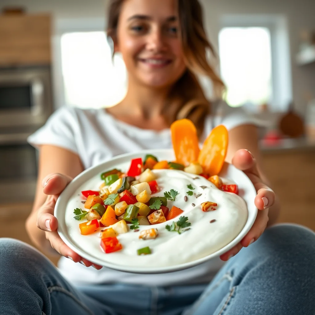 Raw Mixed Vegetables in Smooth Yogurt SABJI RAITA – vegetarian recipe