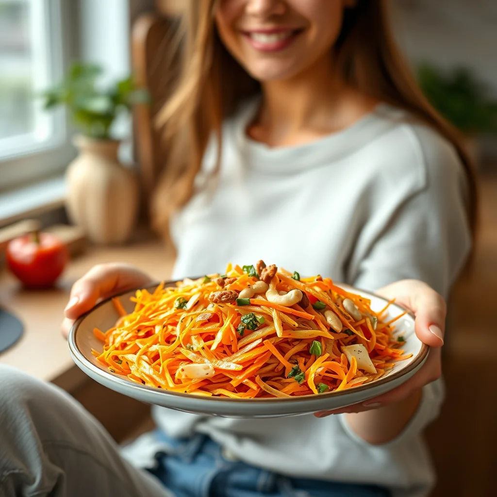 Shredded Carrot and Cashew Nut Salad – vegetarian recipe