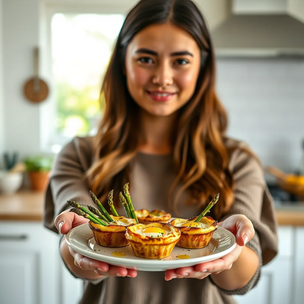 Asparagus and Goat Cheese Baked Egg Cups – vegetarian recipe