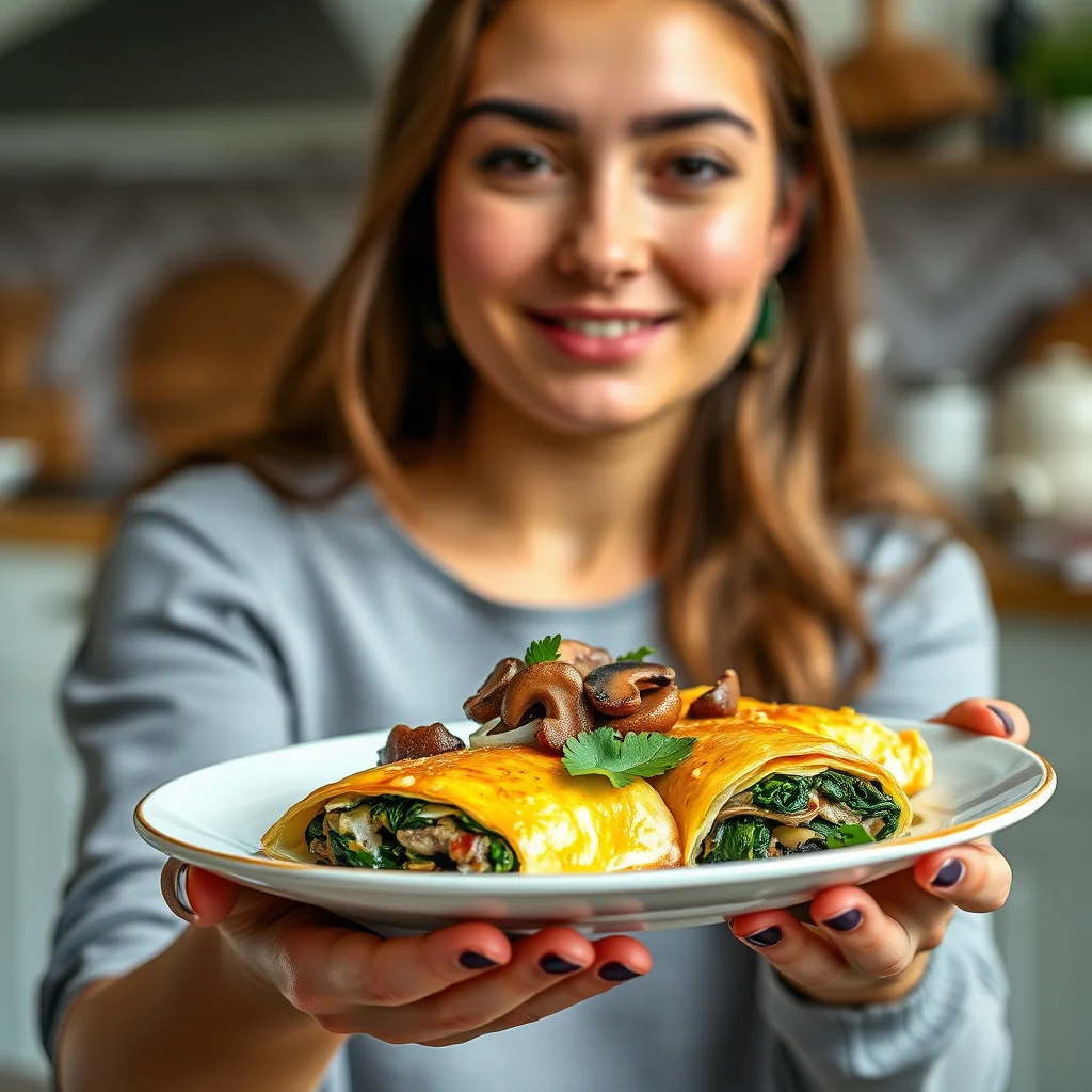 Savory Mushroom and Spinach Strudel – vegetarian recipe