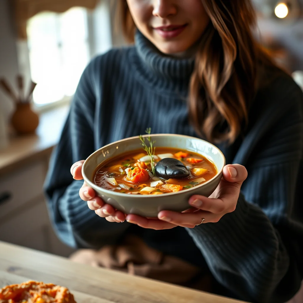 A Cozy Soup Featuring the Stunning Orca Bean – vegetarian recipe