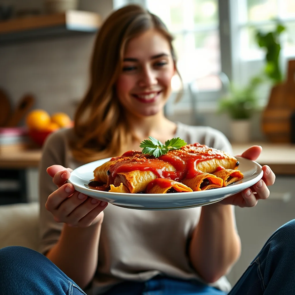 Spicy Sweet Potato and Black Bean Enchiladas – vegetarian recipe