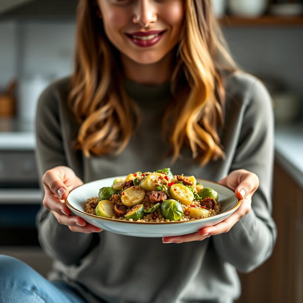 Warm Millet and Brussels Sprout Salad – vegetarian recipe