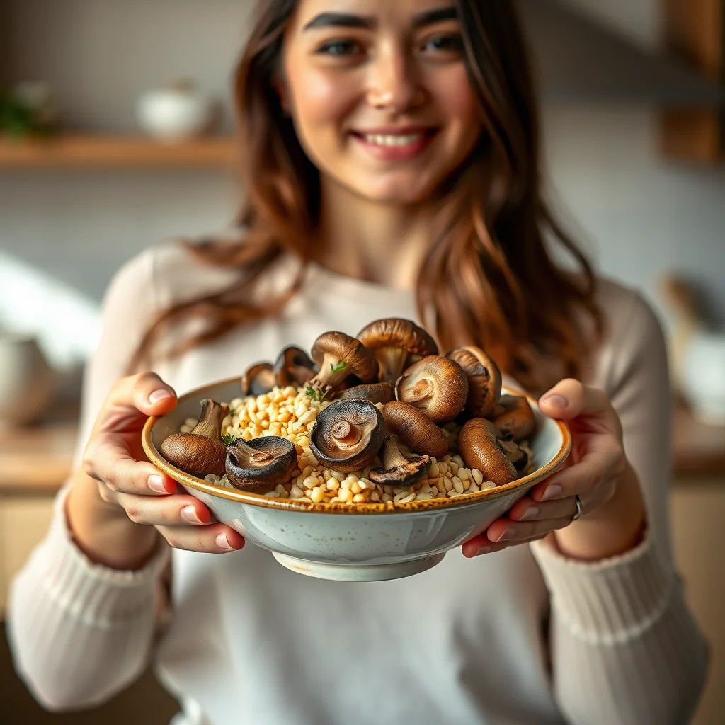 Roasted Oyster Mushroom and Millet Bowl – vegetarian recipe