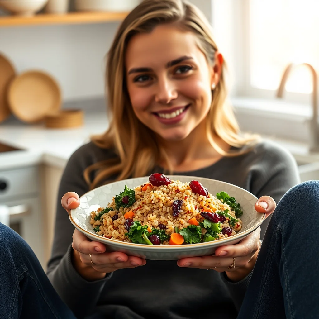 Hearty Farro Pilaf with Kale and Cranberries – vegetarian recipe