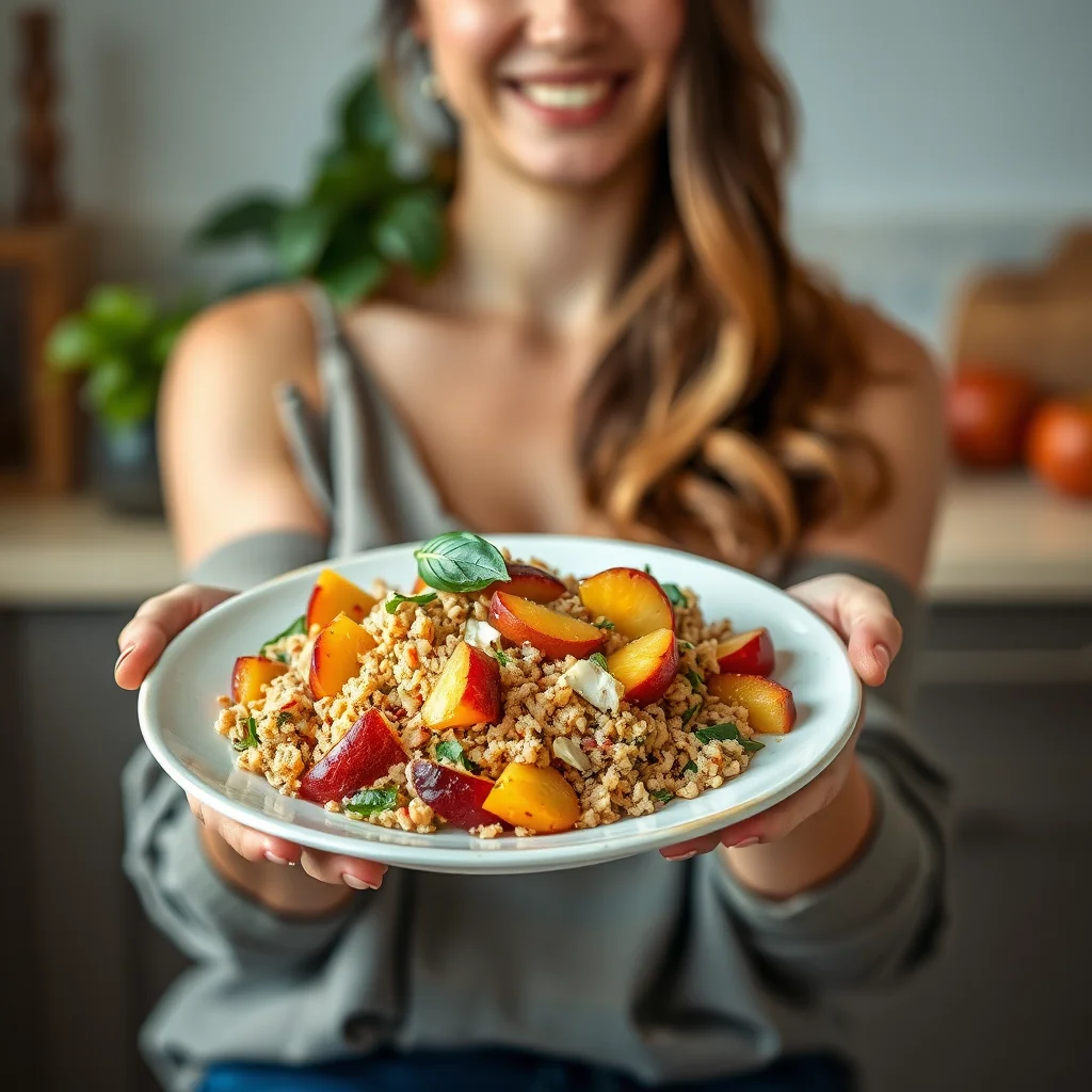 Nectarine and Basil Bulgur Salad – vegetarian recipe