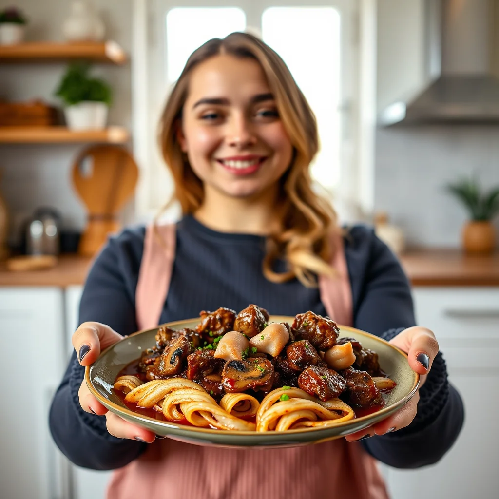 Seitan in Mushroom Red Wine Sauce – vegetarian recipe
