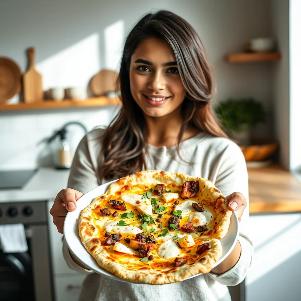 Indian-Inspired Naan Pizza with Lentil and Potato – vegetarian recipe