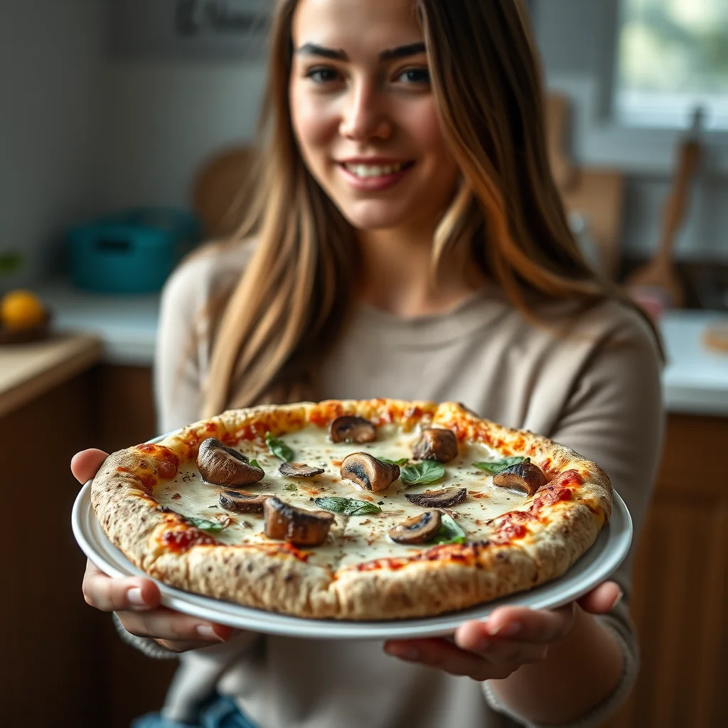 Portobello Mushroom Pizza with Spelt Crust – vegetarian recipe