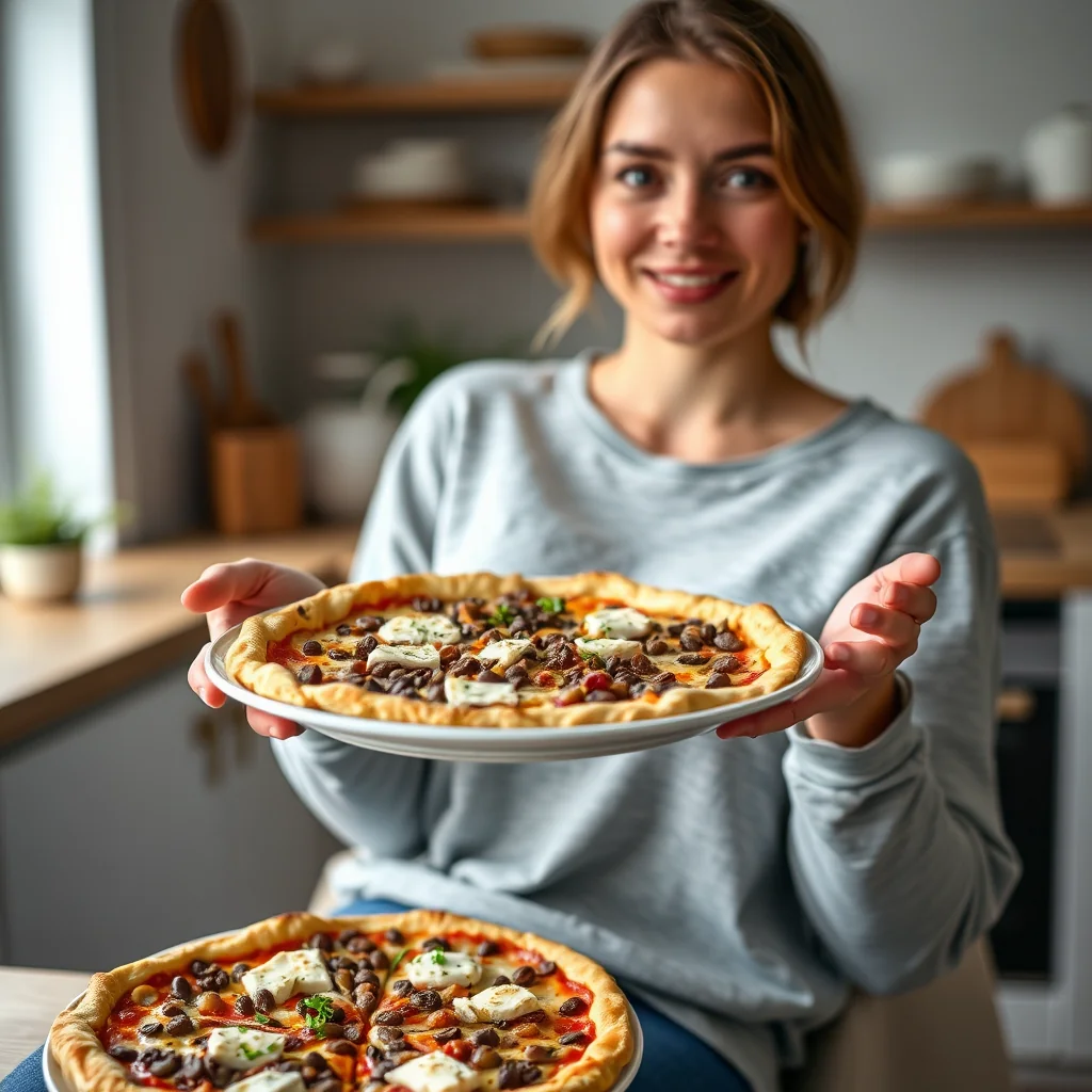Vegetarian Tarte Flambée with Lentils & Herb Cheese – vegetarian recipe