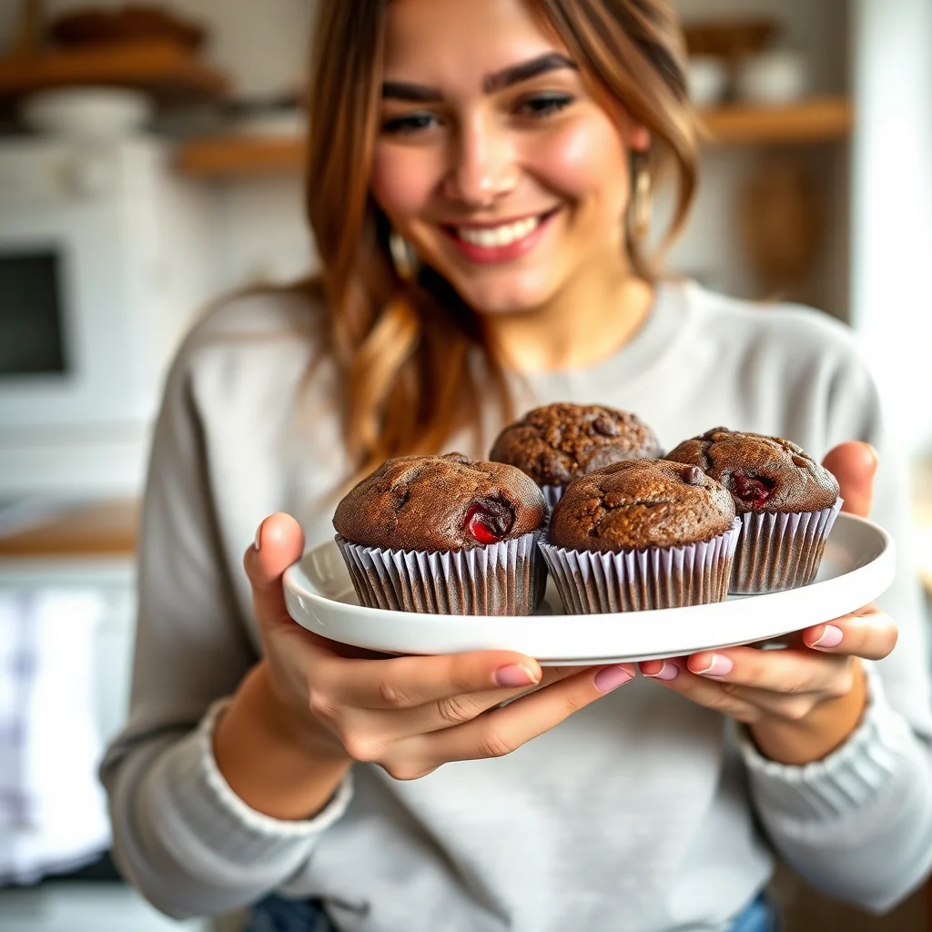 Moist Chocolate Cherry Quinoa Muffins – vegetarian recipe