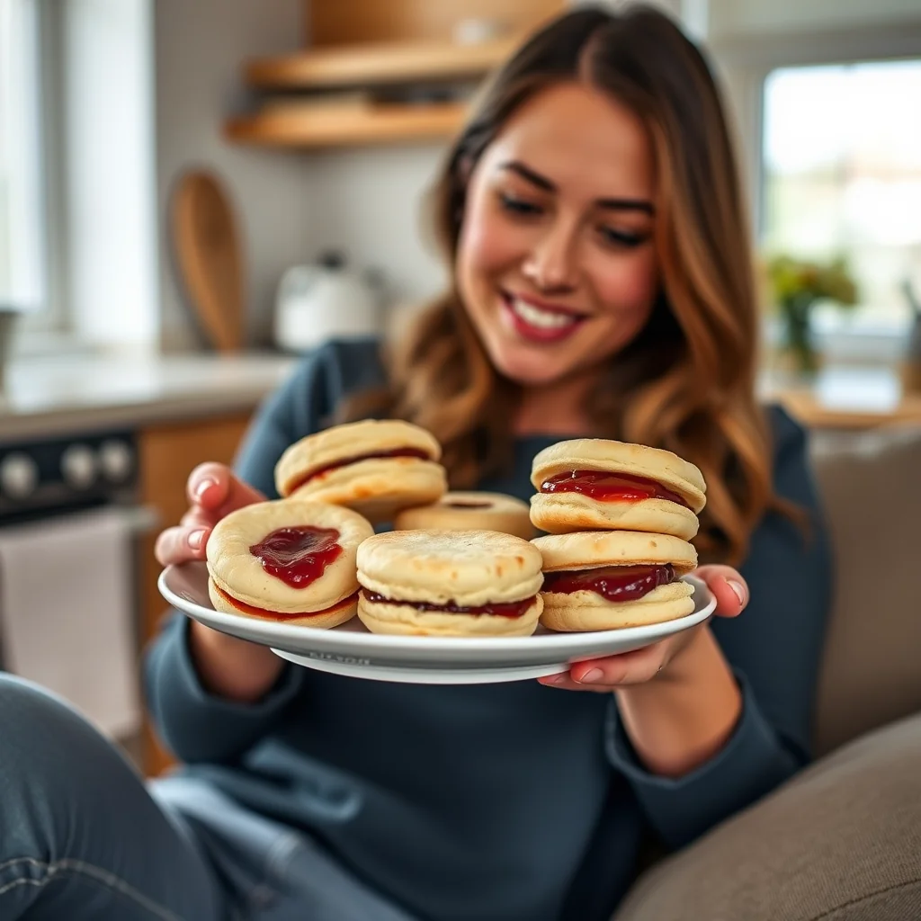 Classic Jam-Filled Sandwich Biscuits (Homemade Jammie Dodger – vegetarian recipe