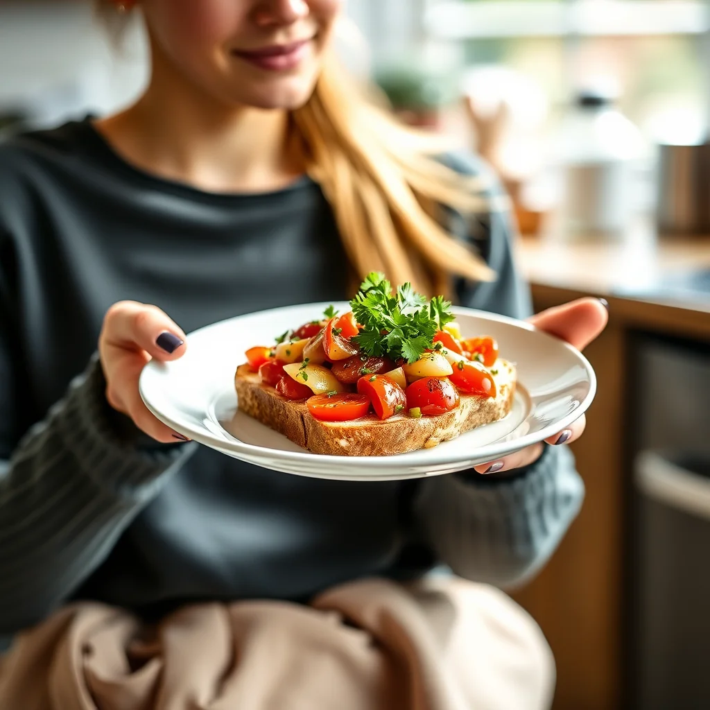 Heritage Tomatoes and Yorkshire Fettle on Toast – vegetarian recipe