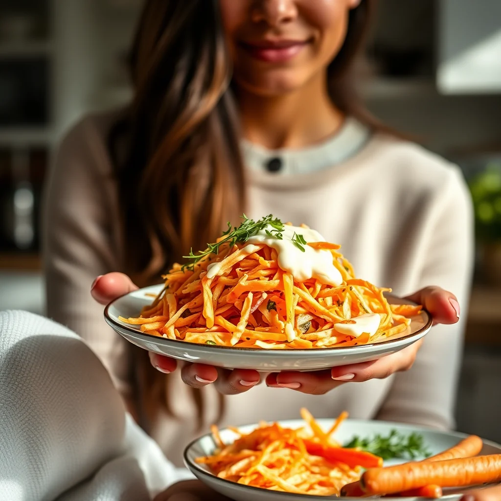 Crisp and Fruity Carrot Coleslaw with Homemade Mayonnaise – vegetarian recipe