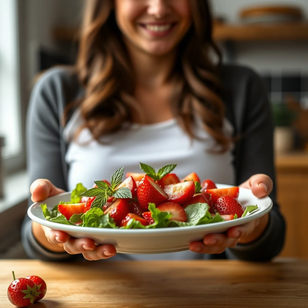 Strawberry and Tomato Salad with Mint – vegetarian recipe