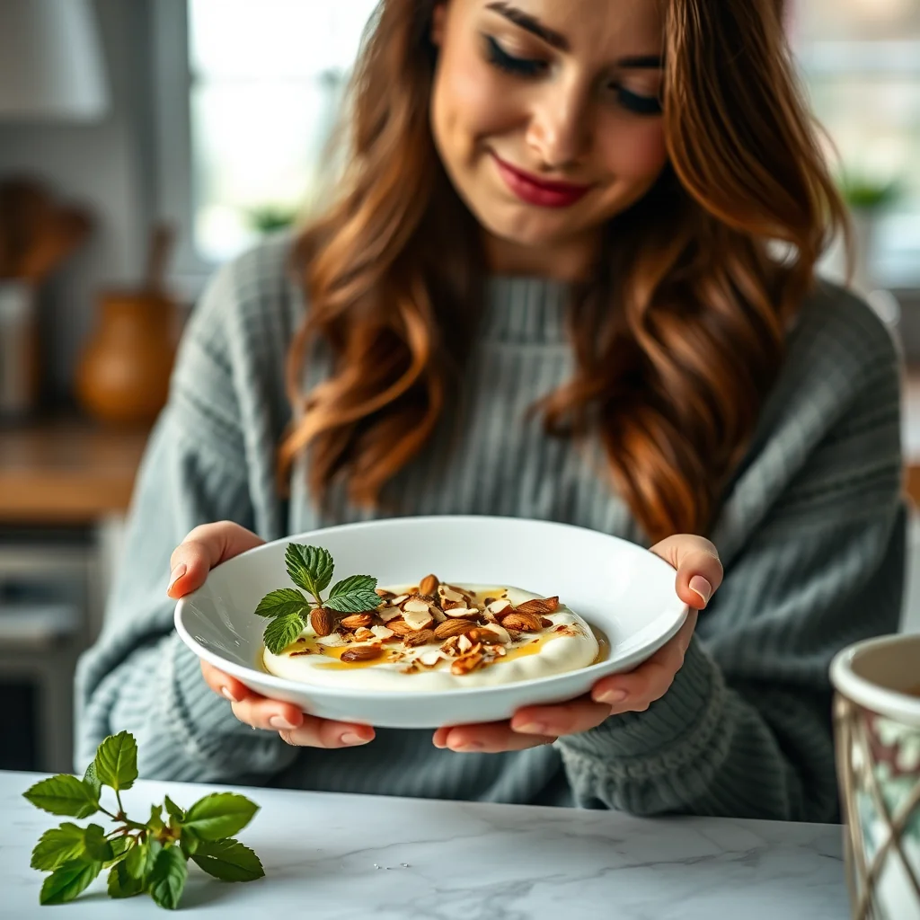 Mint & Toasted Almond Drizzle – vegetarian recipe