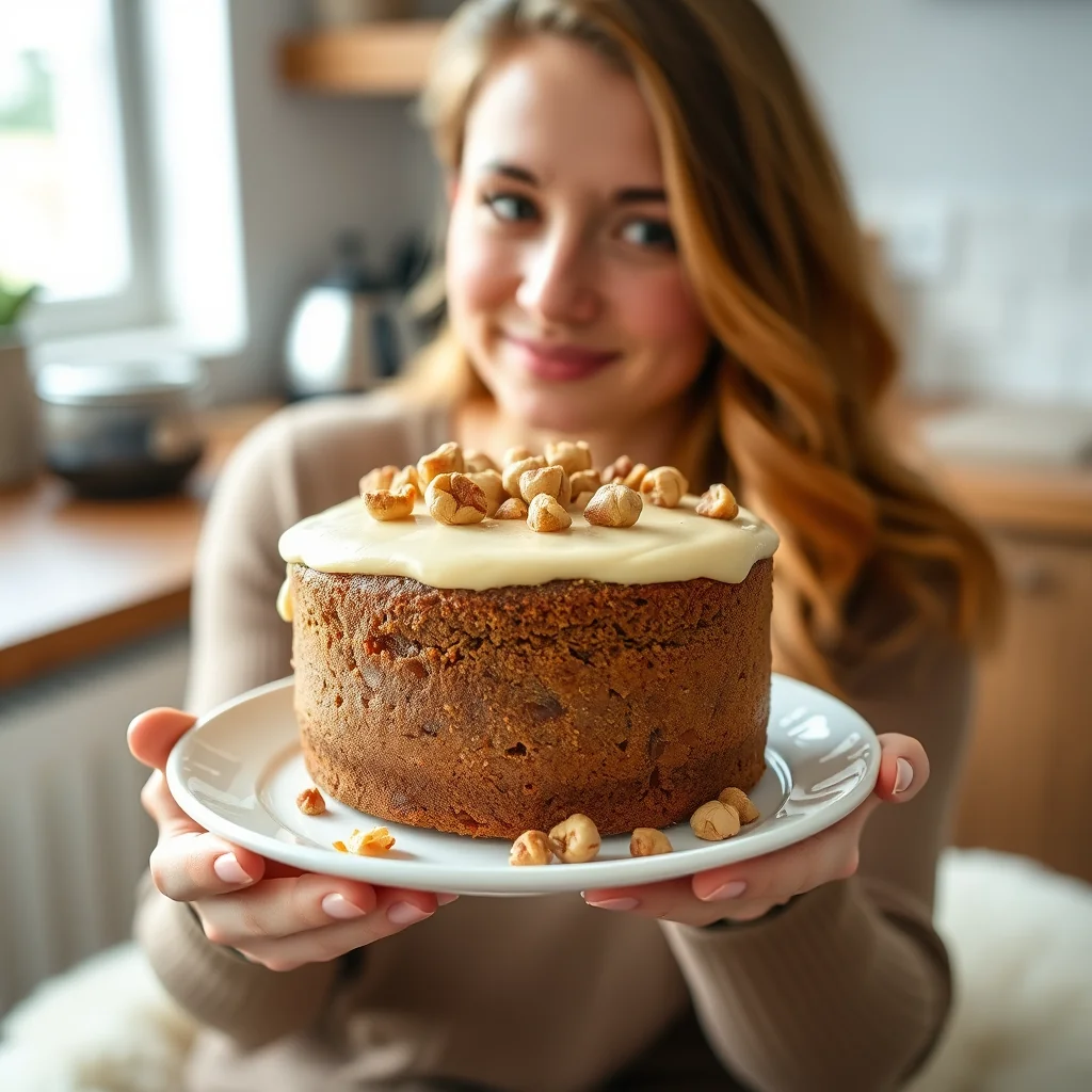 Parsnip Cake with Horlicks Icing and Toasted Hazelnuts – vegetarian recipe