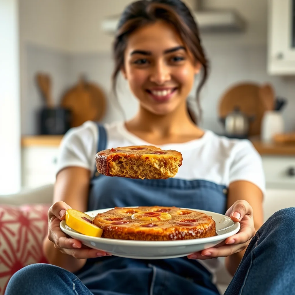Pineapple and Rum Upside-Down Cake with Brown Butter Filling – vegetarian recipe