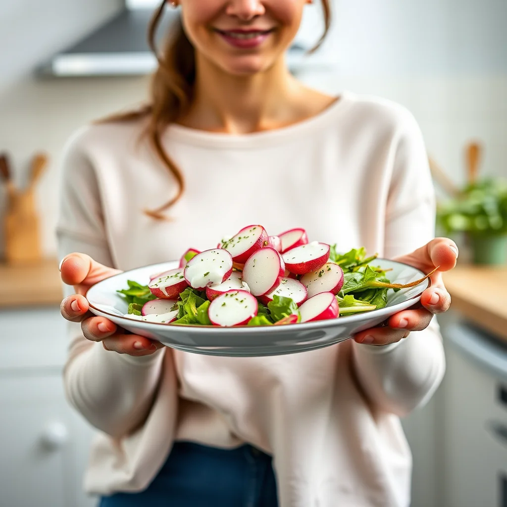 Radishes with Creamy Garlic Milk Dressing – vegetarian recipe