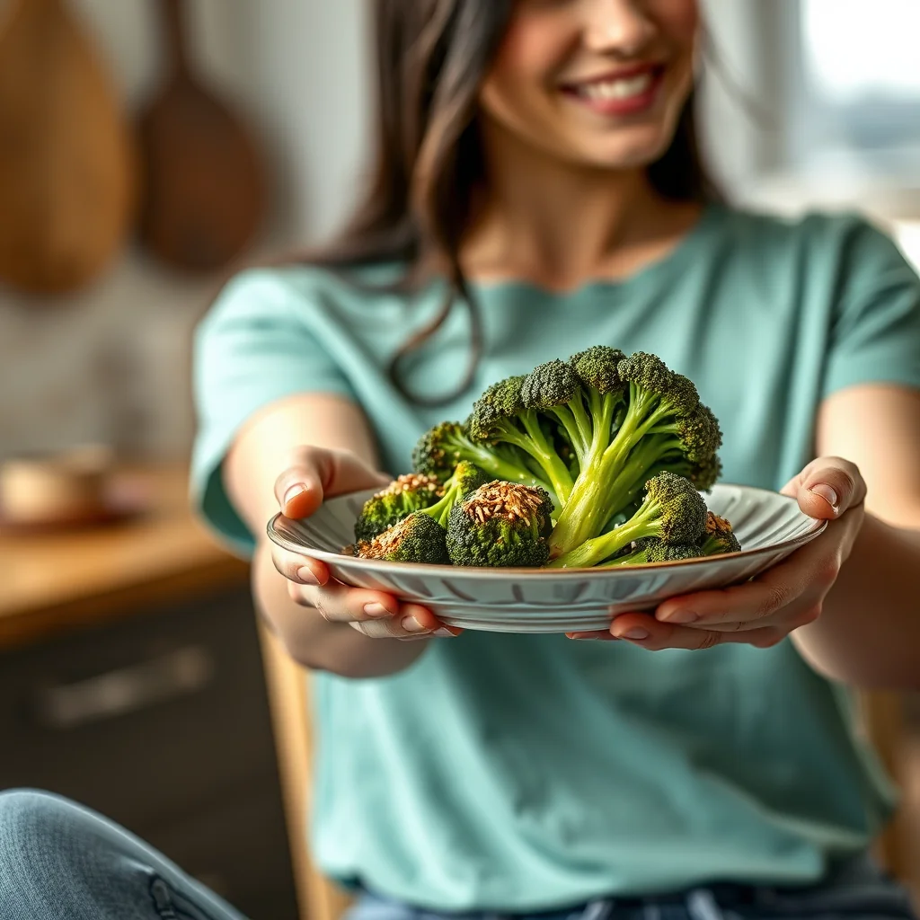 Whey Poached Purple Sprouting Broccoli with Sesame – vegetarian recipe