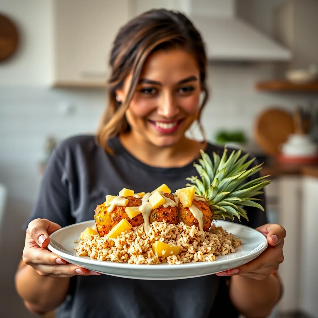 Roasted Pineapple with Caramelized White Chocolate & Crispy – vegetarian recipe