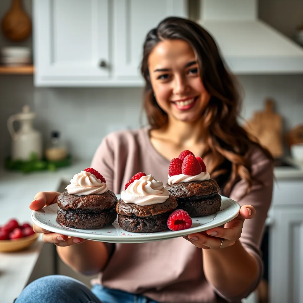 Outrageously Rich Molten Chocolate Raspberry Cakes with Rose – vegetarian recipe