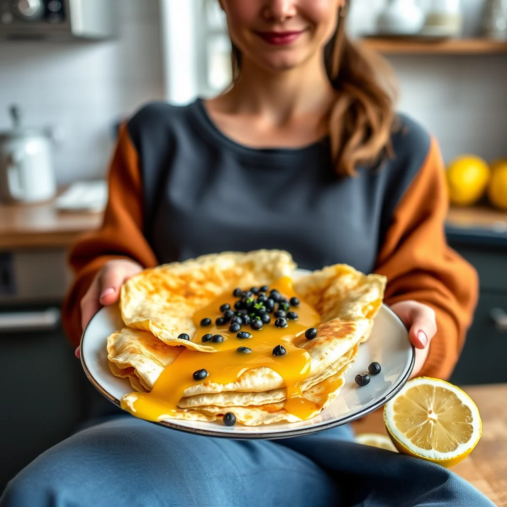 Vegetarian Caviar Crêpes with Meyer Lemon Syrup – vegetarian recipe