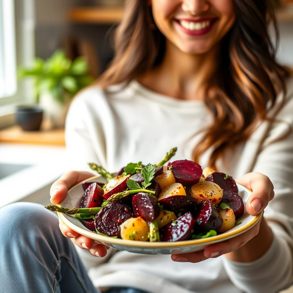 Roasted Beet and Asparagus Salad with Citrus Vinaigrette – vegetarian recipe