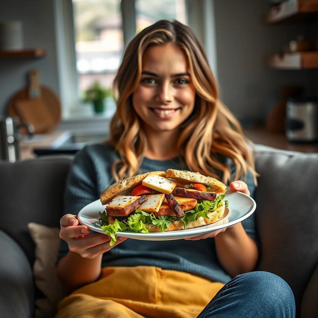Epic Vegetarian Halloumi & Tempeh Niçoise Sandwich – vegetarian recipe