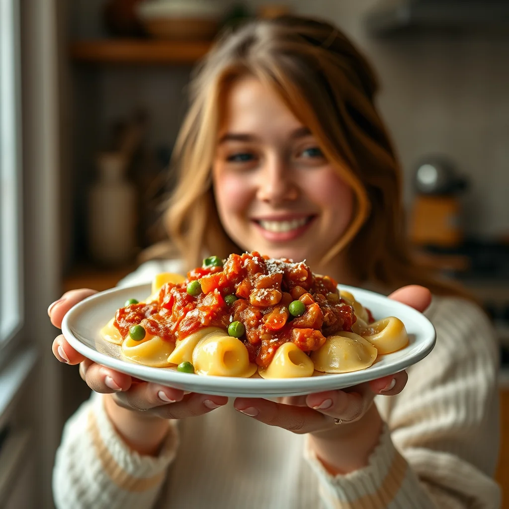 Grandmothers Vegetarian Cavatelli with Tomato & Pea Sauce – vegetarian recipe