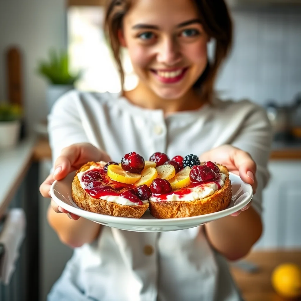 Nonnas Lemon Ricotta Toast with Berry Marmalade – vegetarian recipe