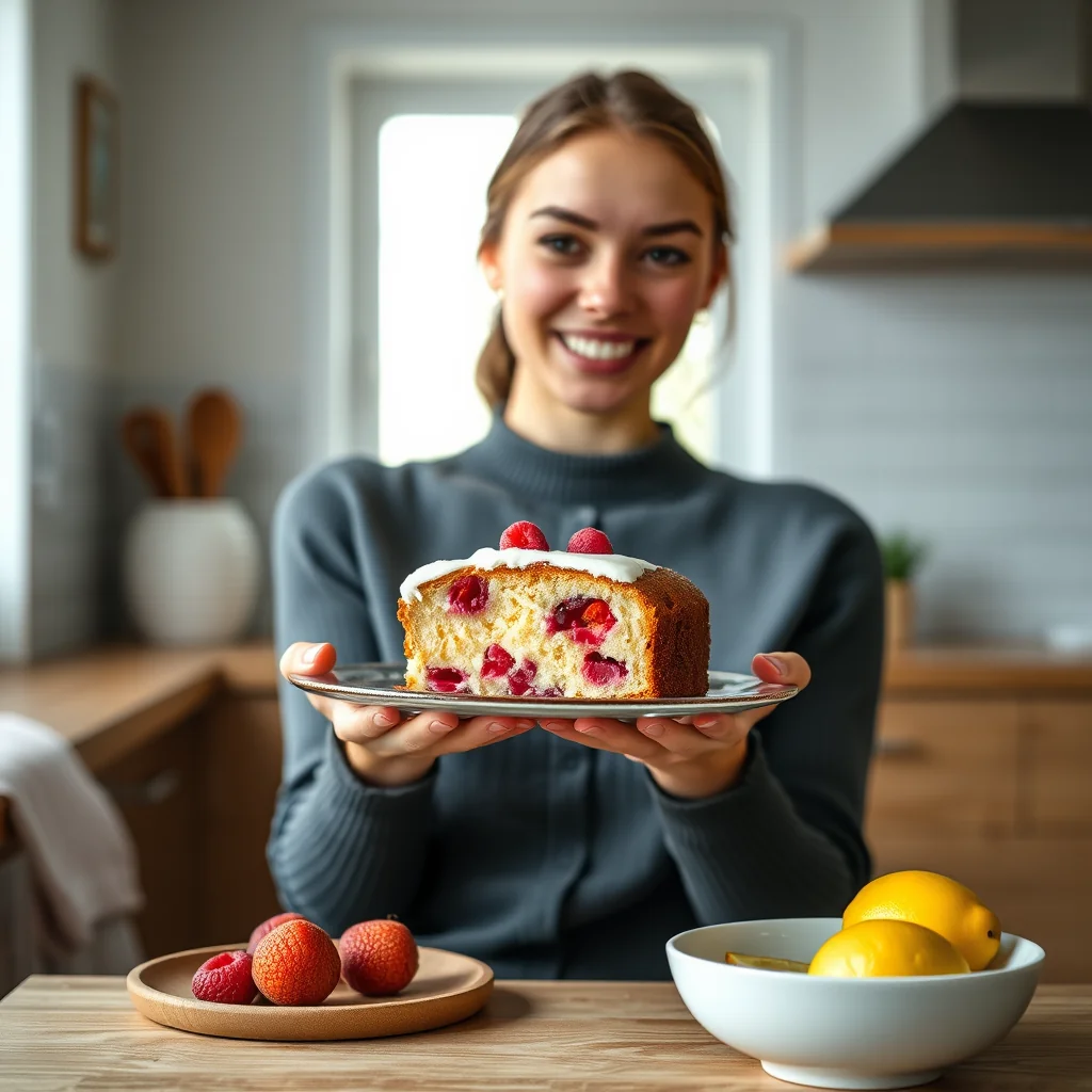 Lemon Raspberry Olive Oil Cake – vegetarian recipe