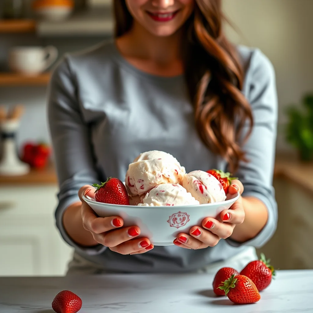 The Best Tangy Strawberry Buttermilk Ice Cream – vegetarian recipe
