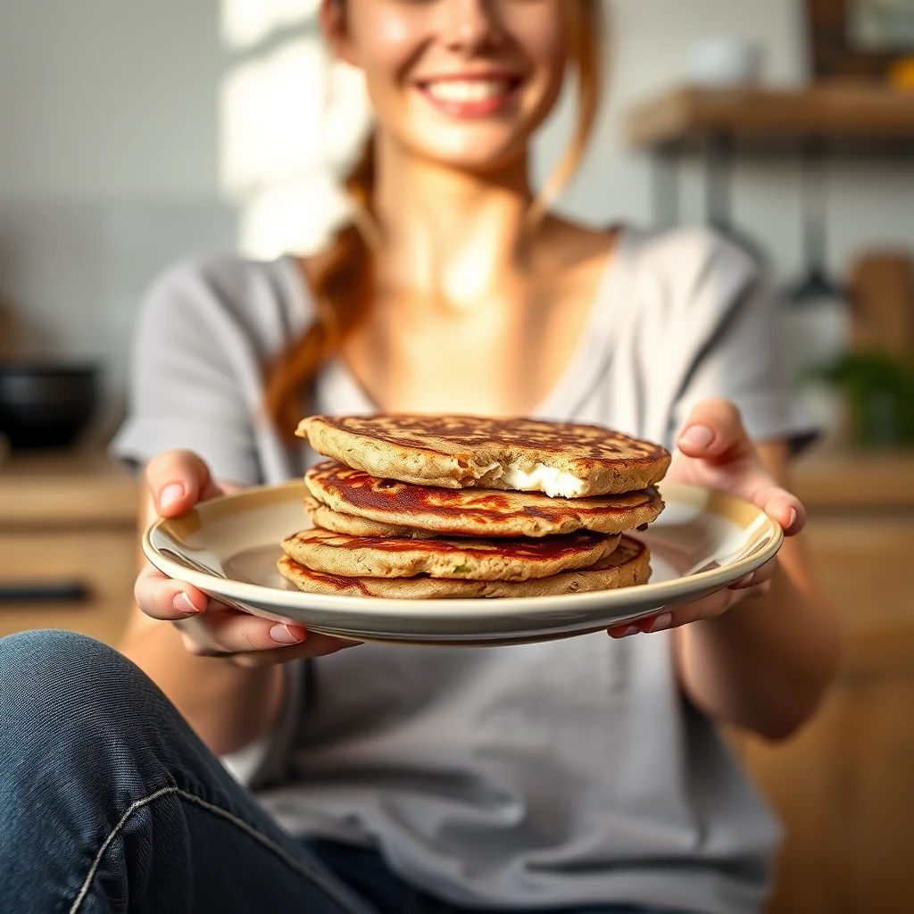 Healthy Whole Wheat Cottage Cheese Griddlecakes – vegetarian recipe