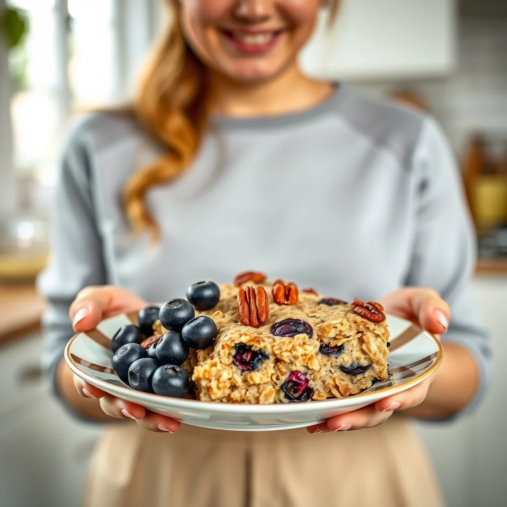 Blueberry Pecan Baked Oatmeal – vegetarian recipe