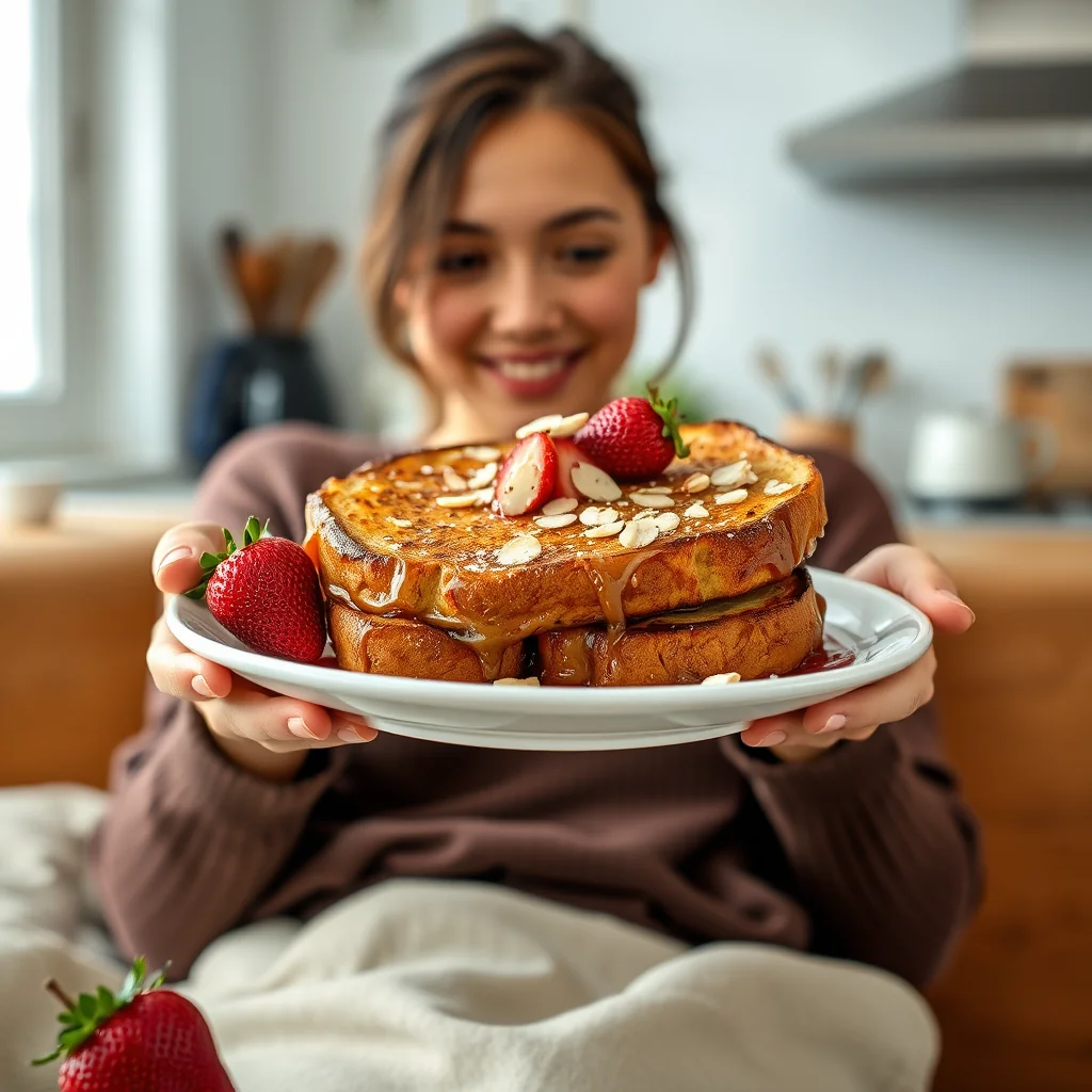 Vegan Strawberry & Almond French Toast – vegetarian recipe