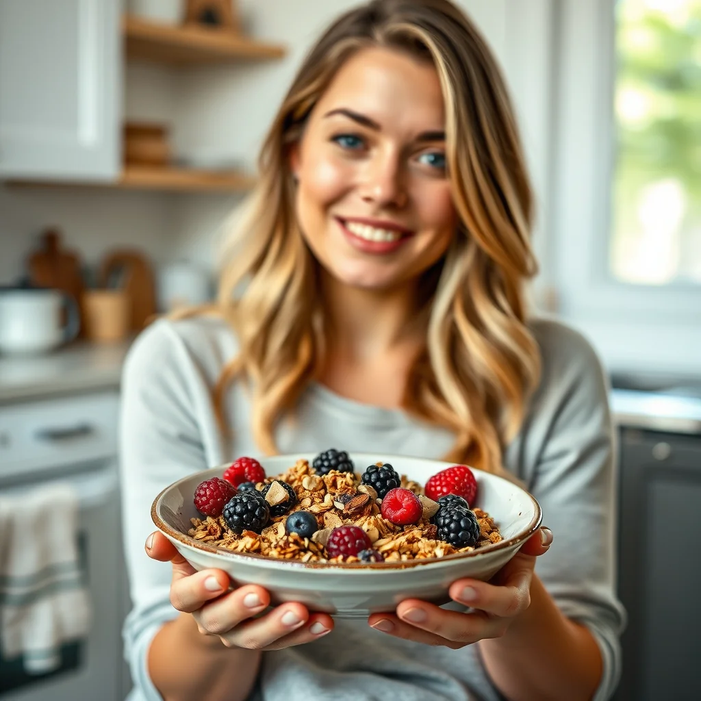 Triple Berry Barley Crunch Granola – vegetarian recipe