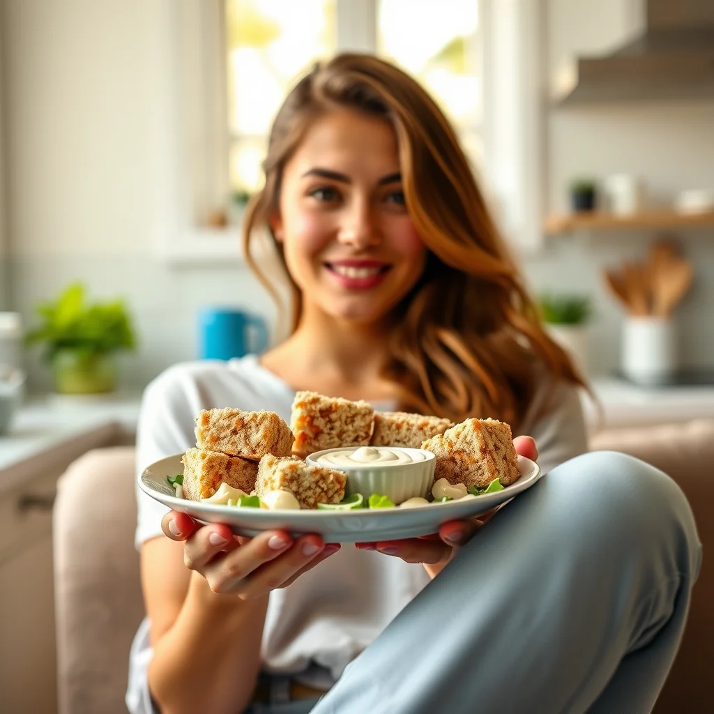 Brown Rice Squares with Coconut Cashew Dipping Sauce – vegetarian recipe