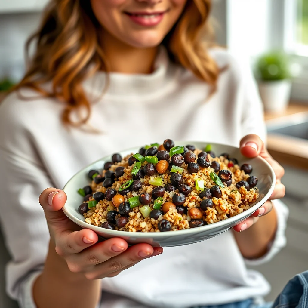 Spicy Harissa Bulgur & Black Chickpea Salad – vegetarian recipe