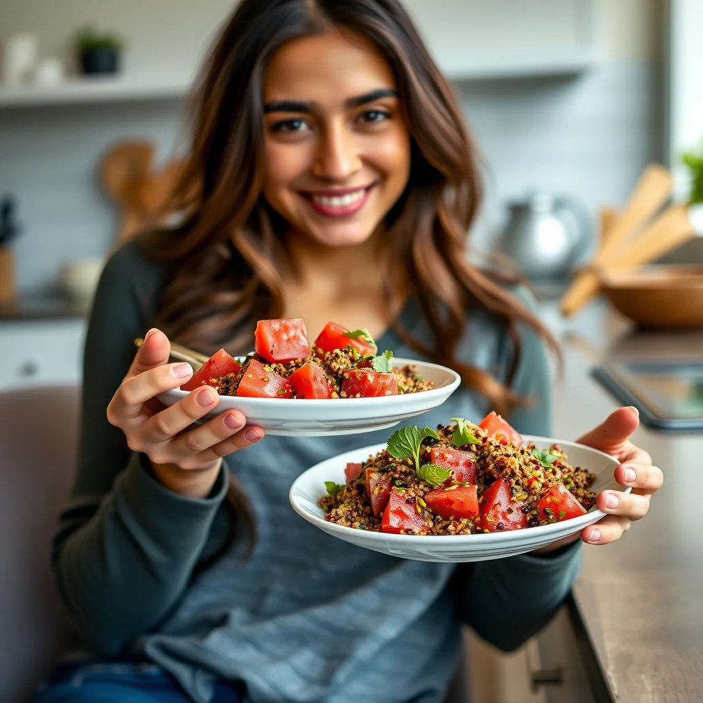 Vibrant Watermelon Quinoa Salad with Lime-Cumin Vinaigrette – vegetarian recipe