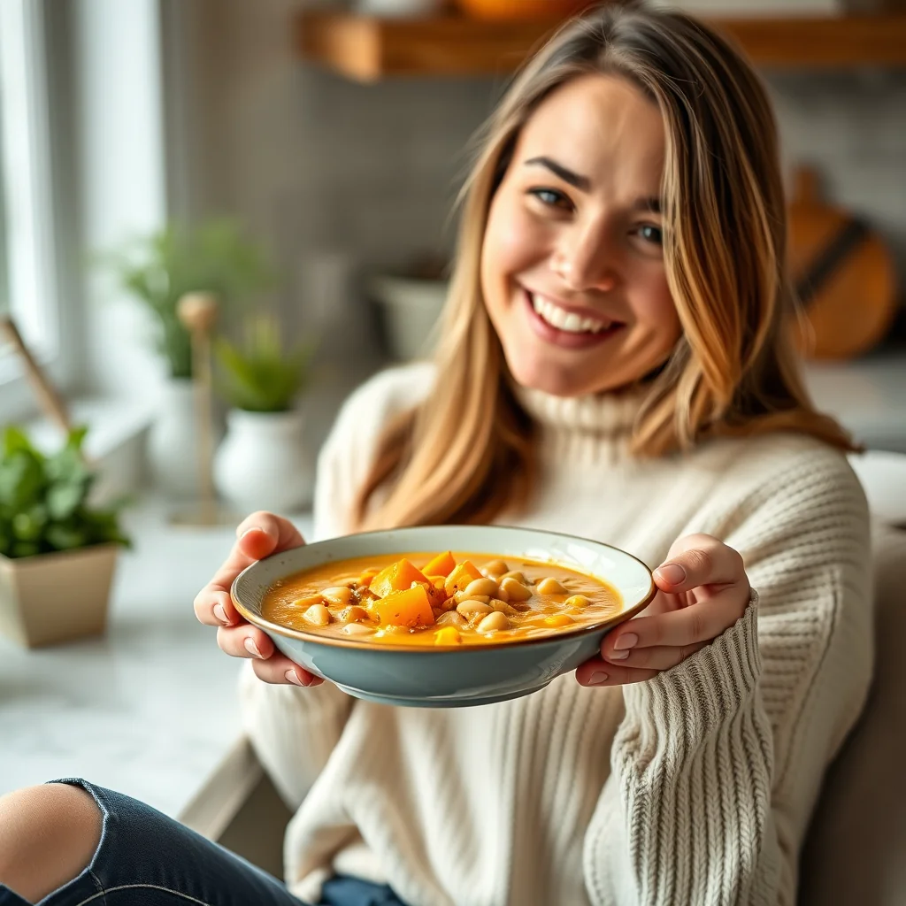 Creamy Butternut Squash Soup (with Cannellini Beans) – vegetarian recipe