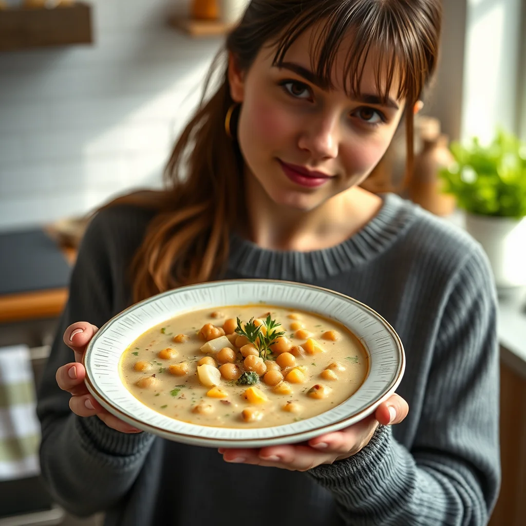 Creamy Zucchini and Chickpea Soup – vegetarian recipe
