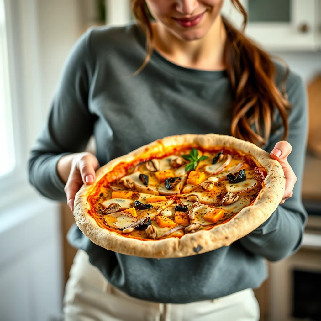 Butternut Squash Pizza with Caramelized Onions, Portobello & – vegetarian recipe