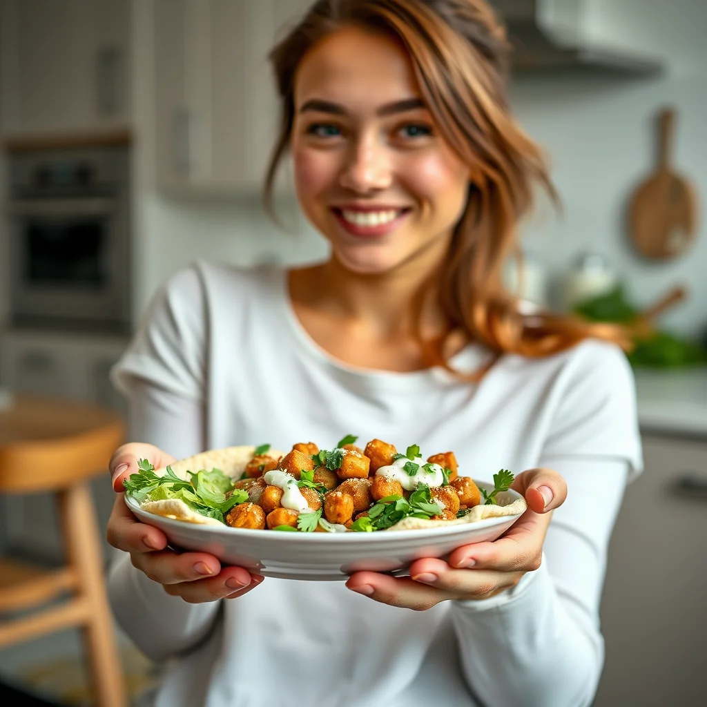 Crispy Chickpea Caesar Pitas – vegetarian recipe