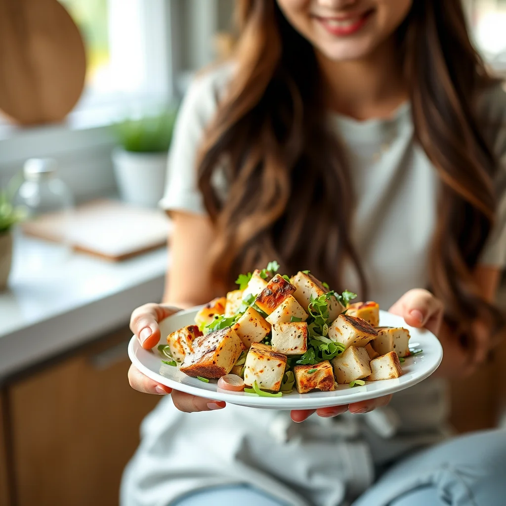Broiled Miso Tofu Salad – vegetarian recipe